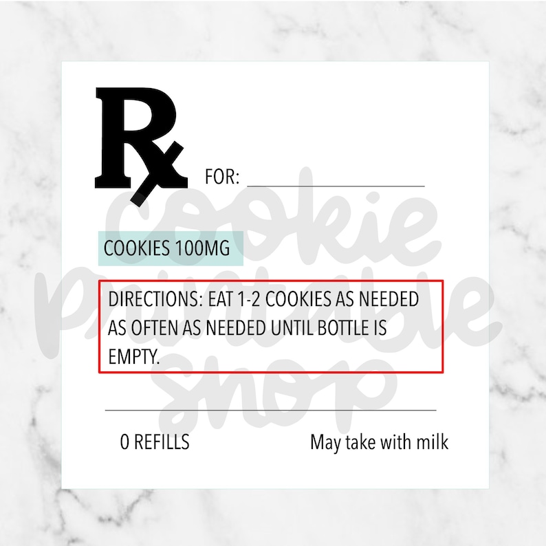cookie-rx-prescription-printable-sticker-label-etsy