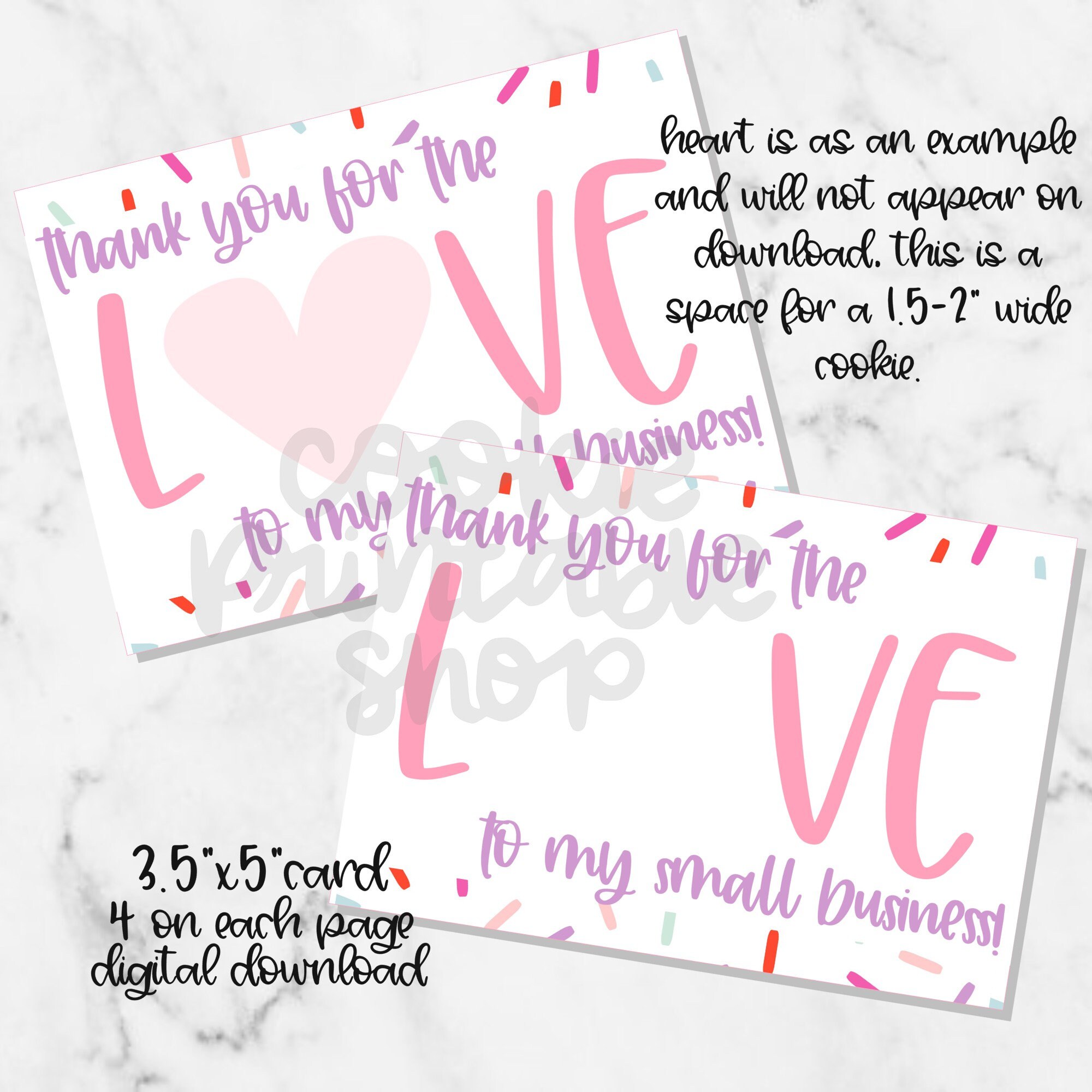 Thank You for the Love 3.5x5 Valentine COOKIE - Etsy