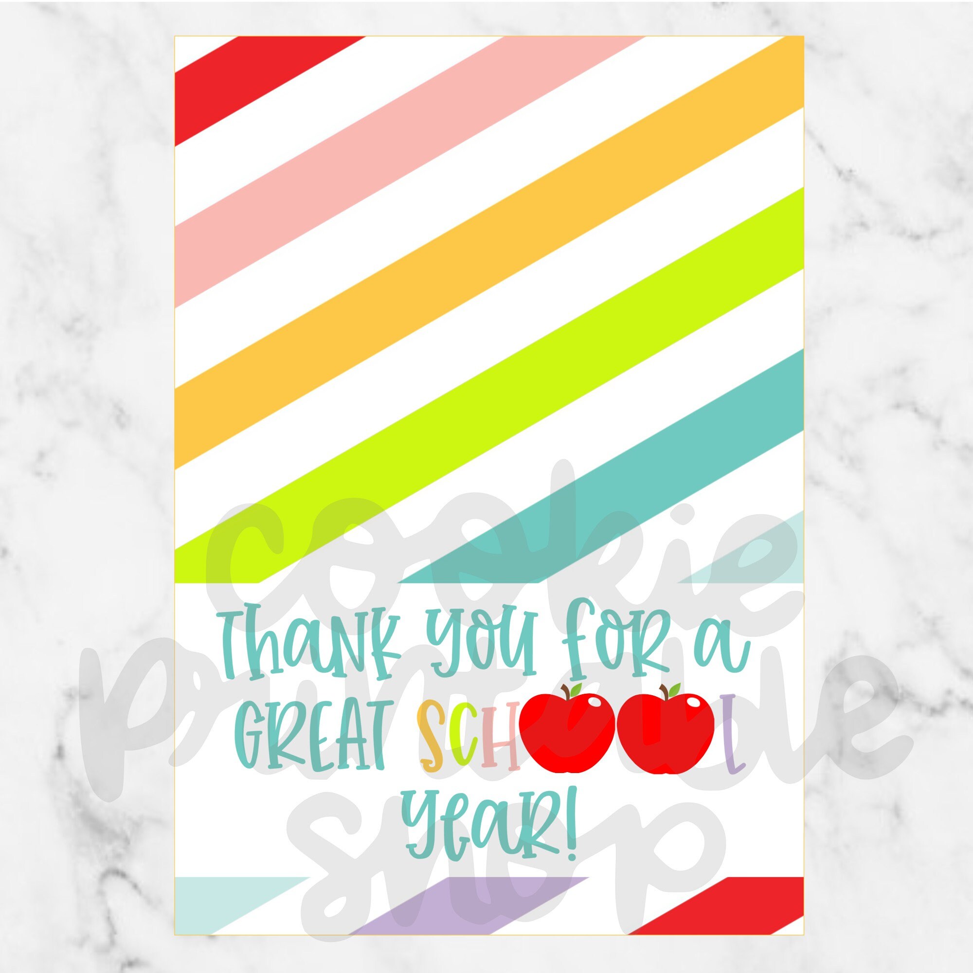 Thank You For A Great School Year PRINTABLE CARD Printable Etsy