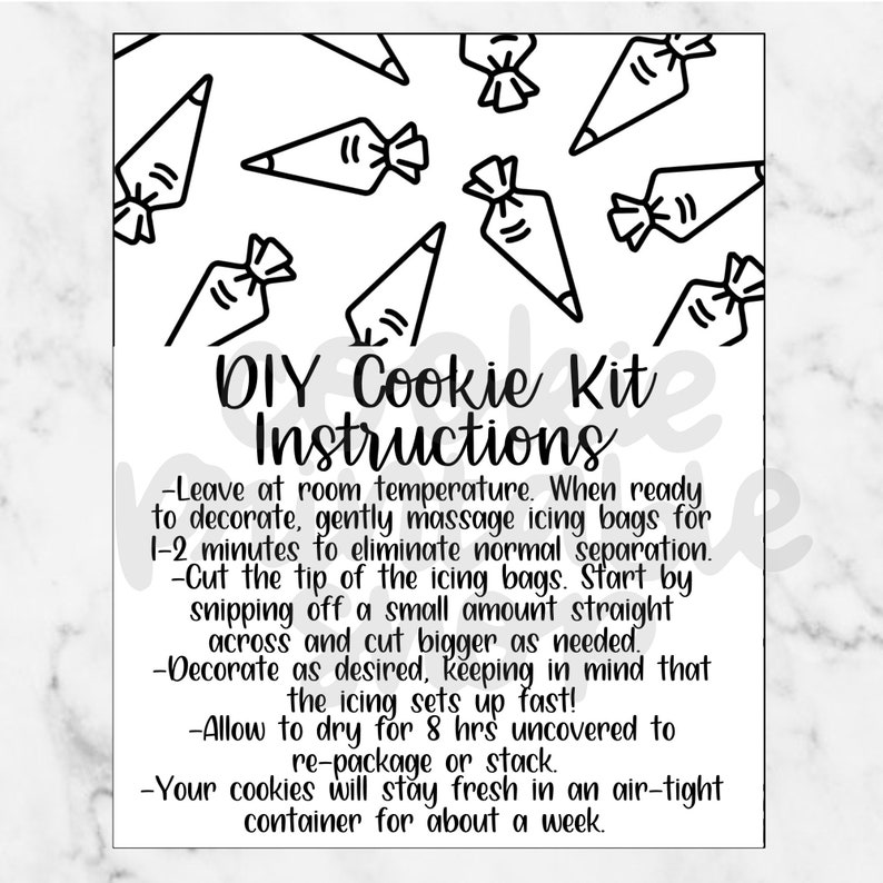 Diy Cookie Kit Instructions Printable Free Printable Word Searches