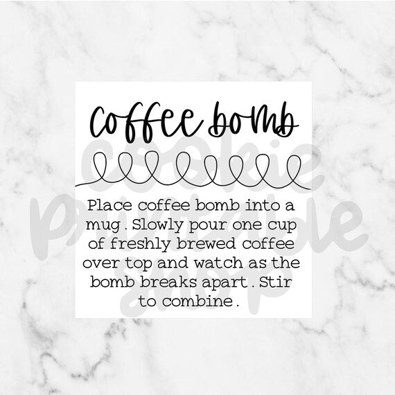 Coffee Bomb Creamer Bomb Tag Instant Download Printable Coffee Creamer
