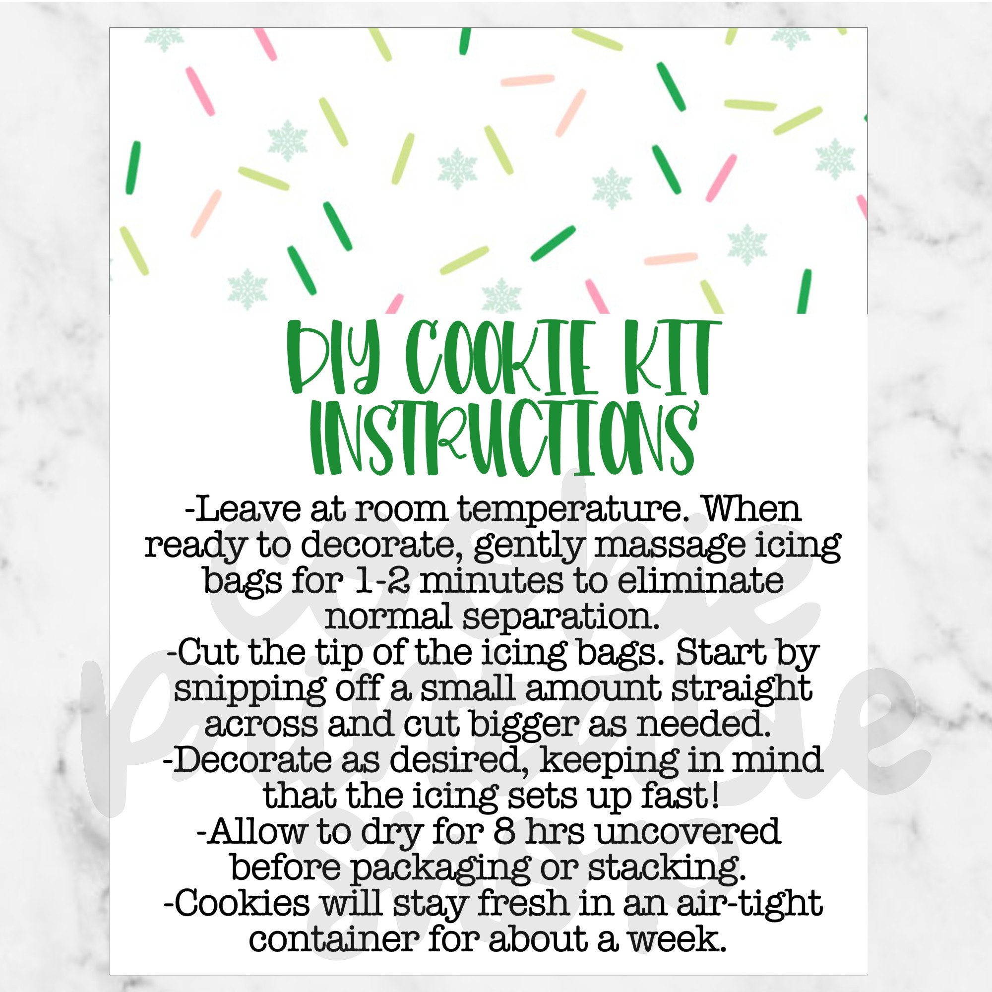 Christmas DIY cookie kit instructions instant download Etsy