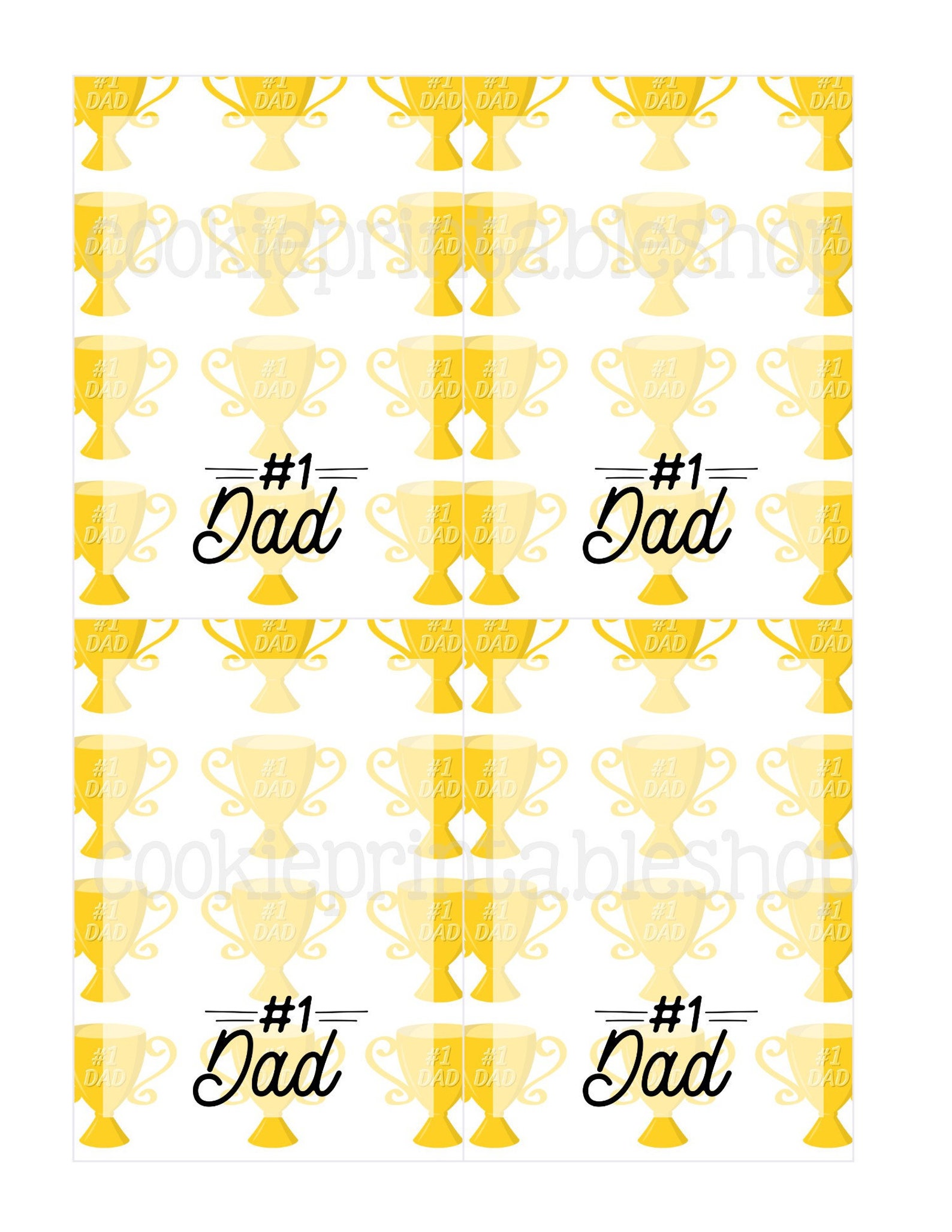 number 1 dad printable card etsy