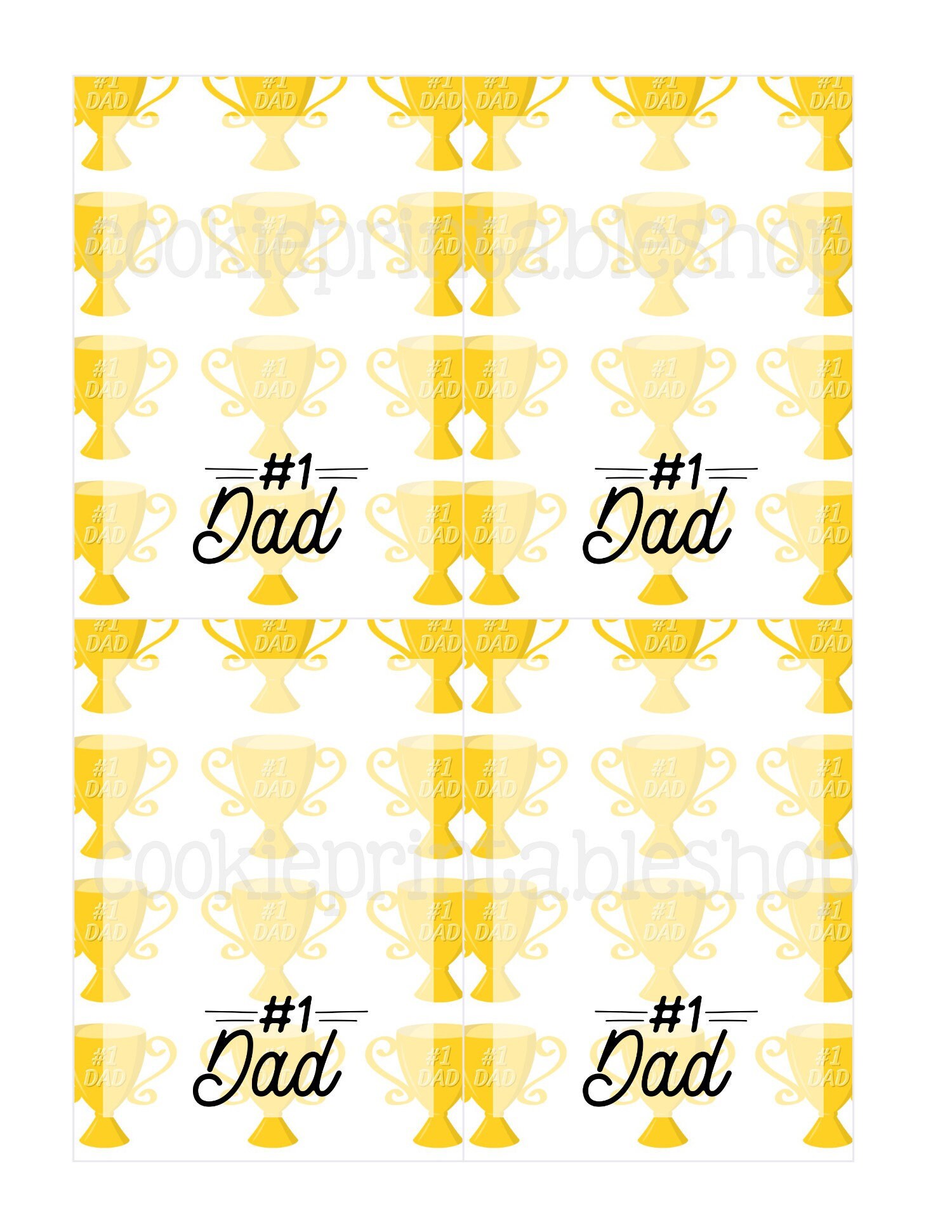 number 1 dad printable card etsy