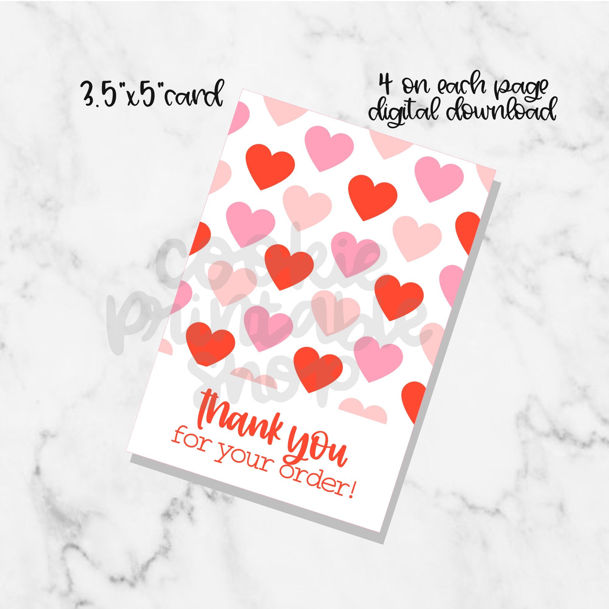 Thank You for Your Order 3.5x5 Valentine COOKIE - Etsy