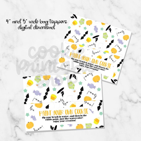 Paint Your Own Cookie Bag Toppers PYO 4 and 5 Bag - Etsy