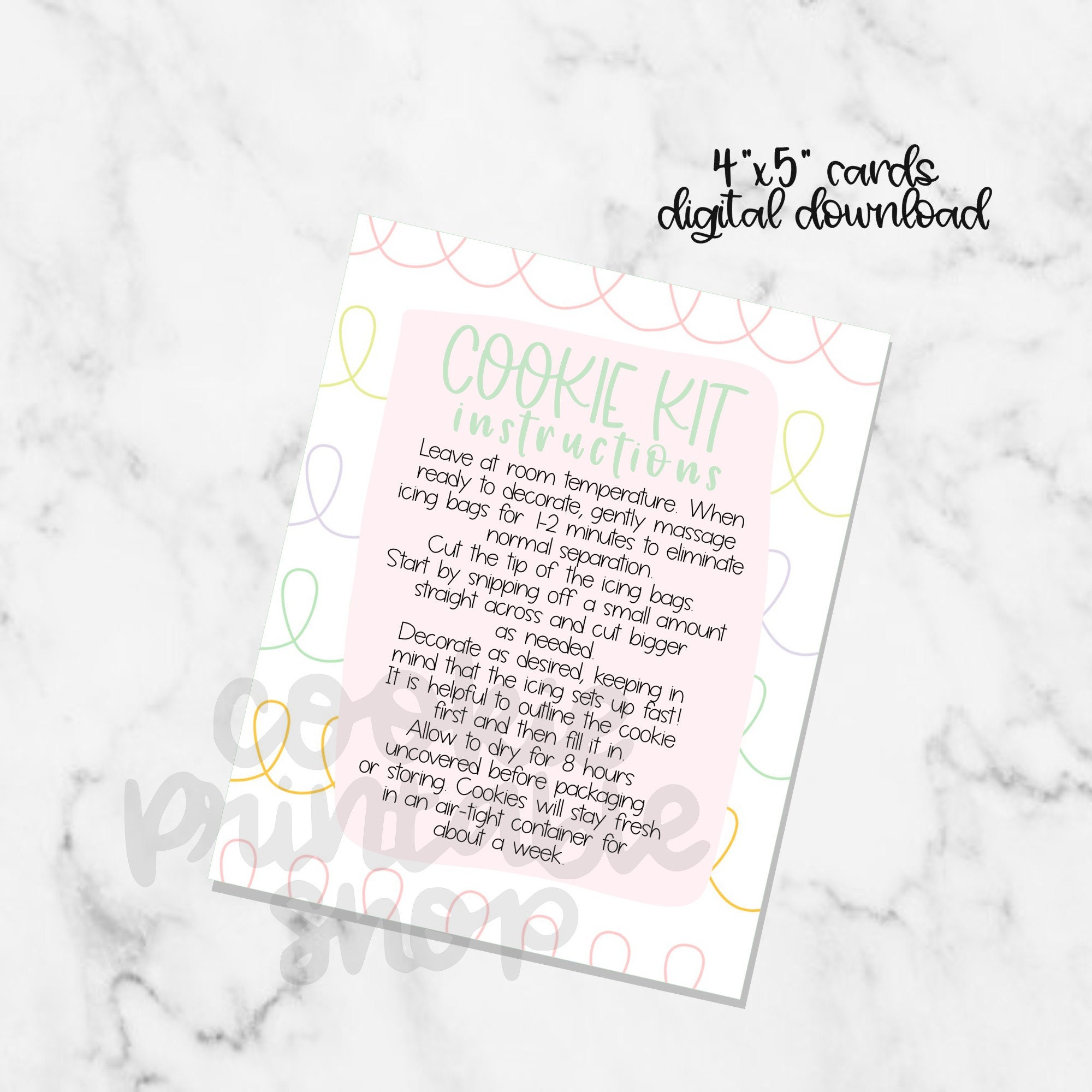 Easter DIY Cookie Kit Instruction Cards 4x5 - Etsy