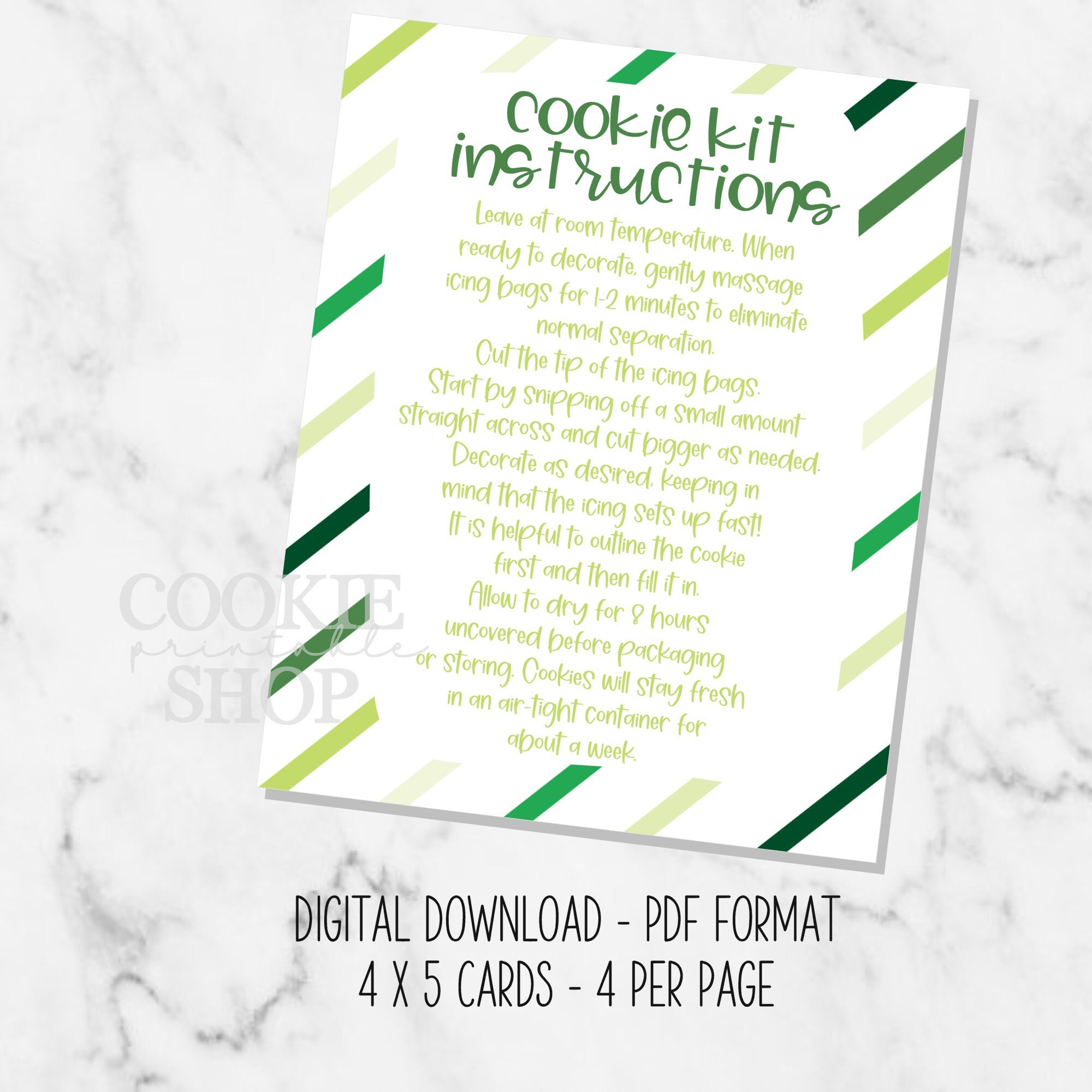 St Patrick's Day DIY Cookie Kit Instruction Cards - Etsy