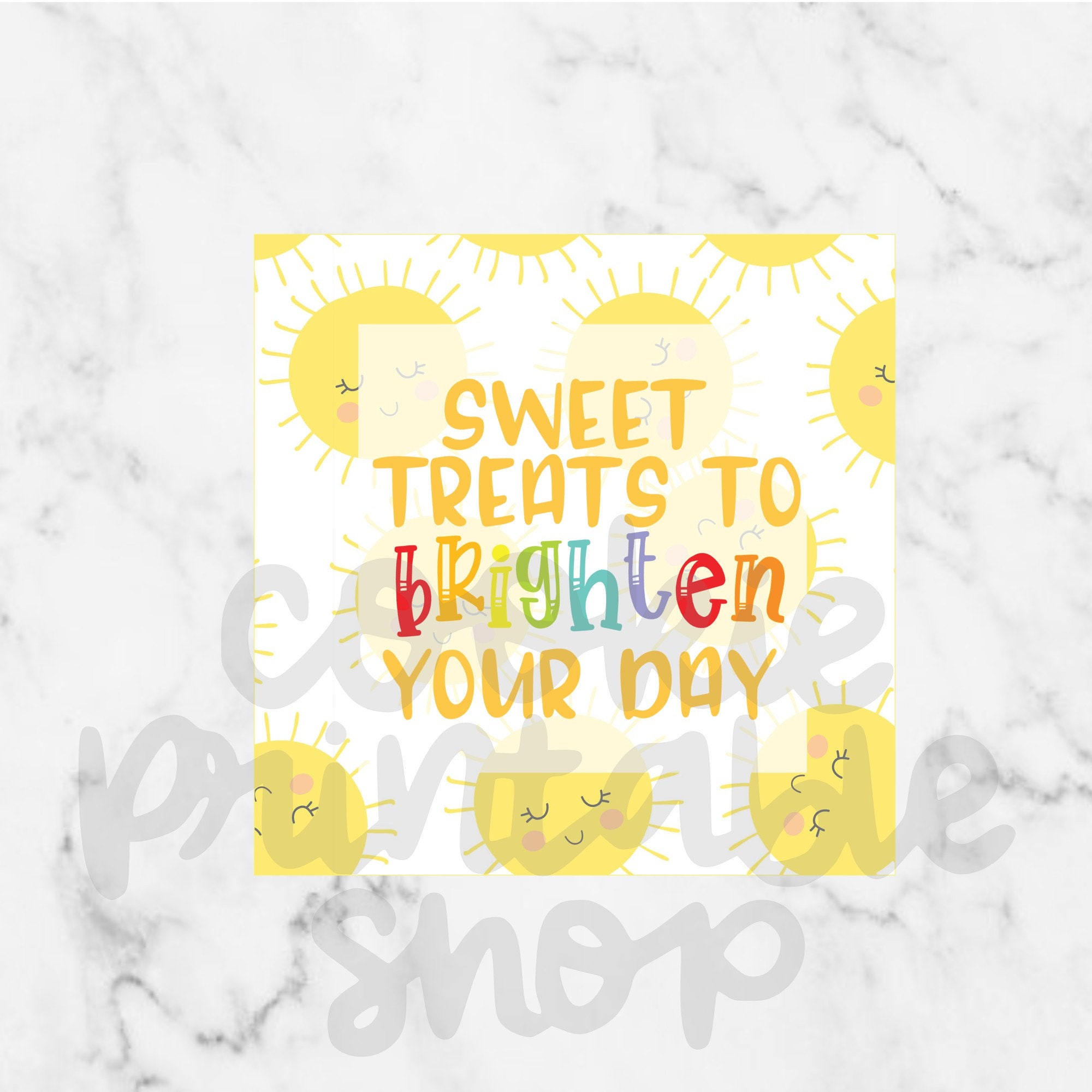 Sweet treats to brighten your day SQUARE TAG | Etsy