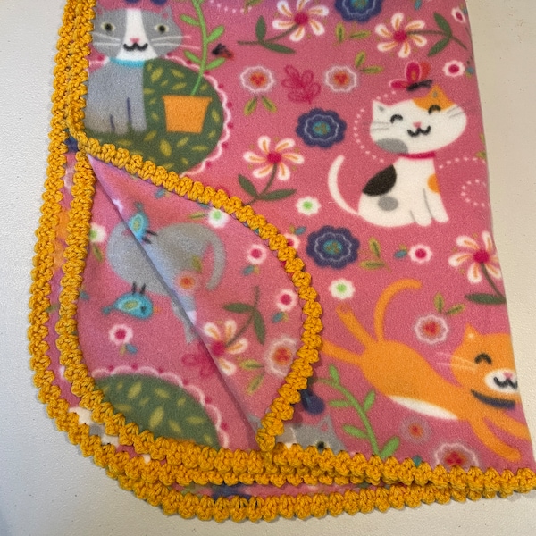 Fleece Blankets With Crocheted Edging Etsy