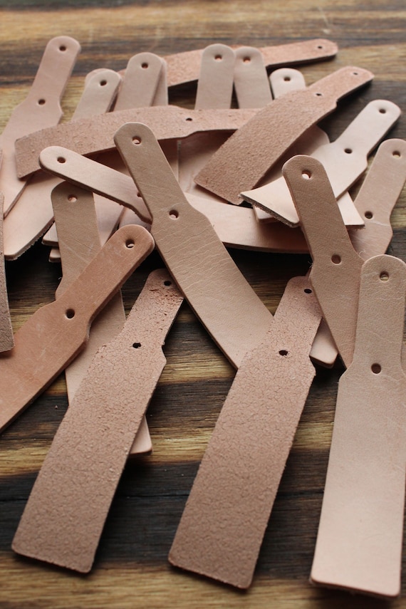 Set of 20 Leather Key Chain/fob Kit 5 Vegetable Tan Leather Sets Leather  Key Fob Kits Leather Kits Bulk Veg Tan-blank Kits 