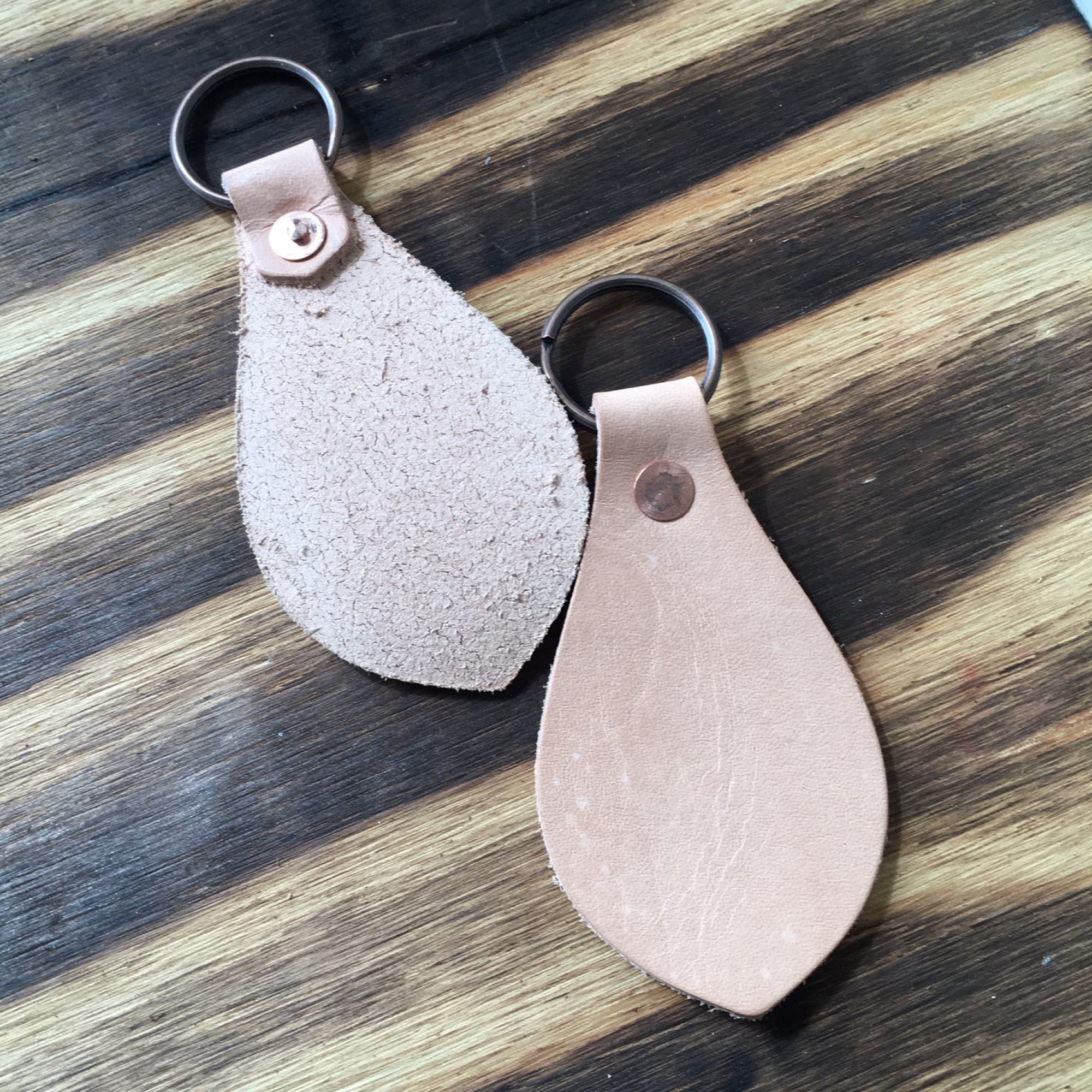 Set of 20 Leather Key Chain Kit Teardrop Veg Tan Etsy