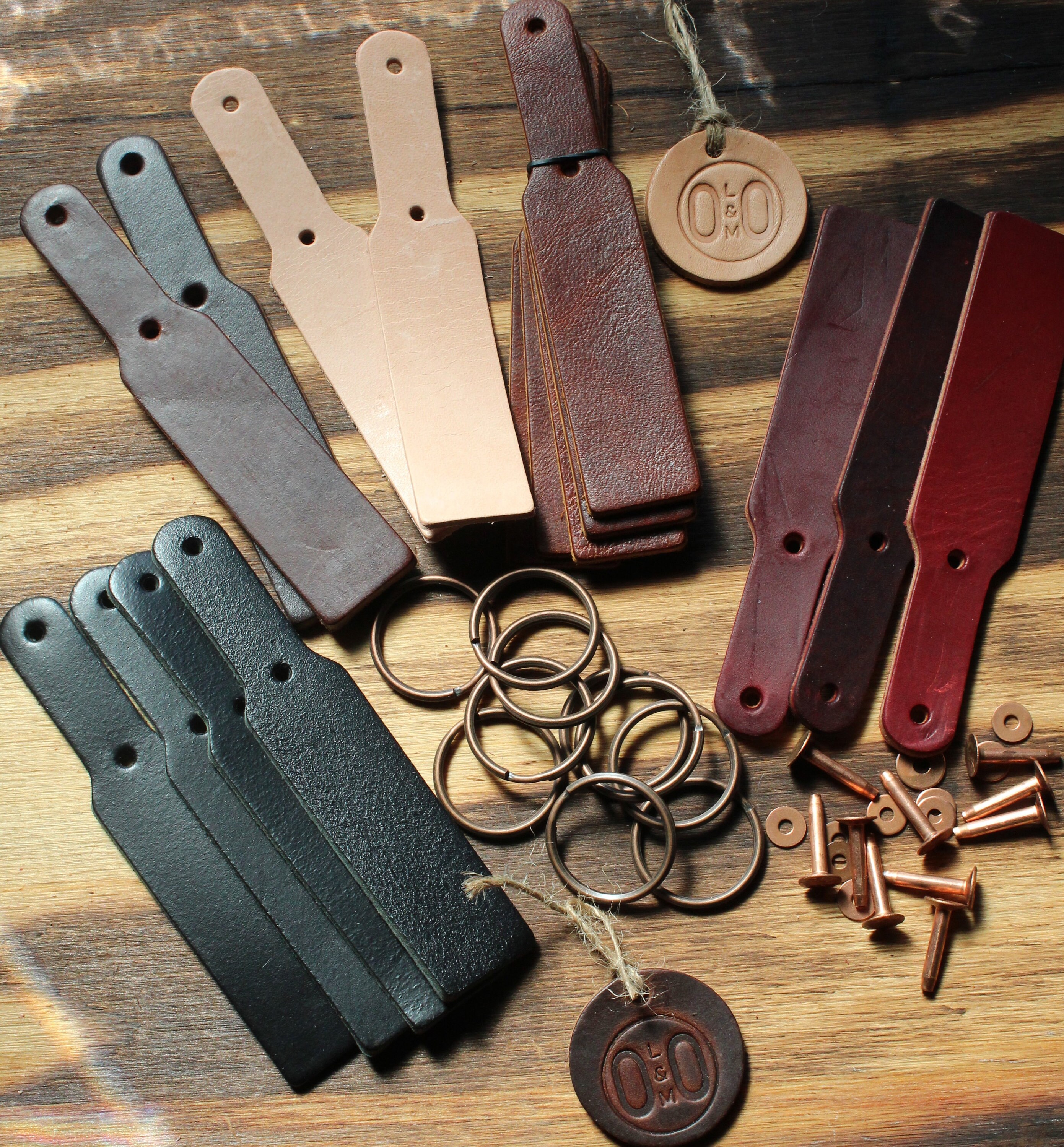 Leather Key Fob Kits Sets of 10 Leather Key Chain kit Blank Etsy