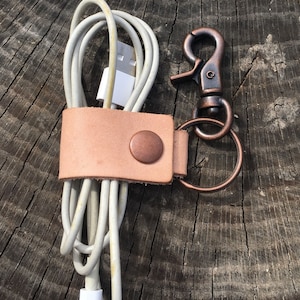 Leather Cable Holder-Personalize/Monogram-Cord Holder-Cord/Cable Organize-Leather Cable Tie-Earbud Holder-Cord Taco-Cable Keeper-Gift Ideas