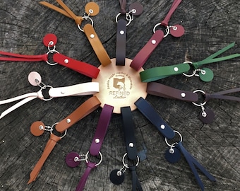Leather Wristlet Keychain: Personalized Monogram Key Fob