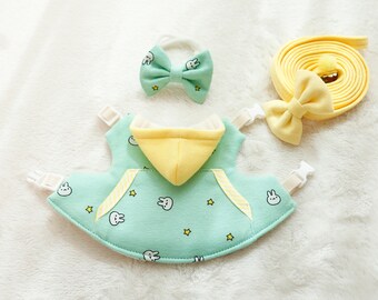 Hoodie Pocket Harness (Grön) för Only Rabbit/Kanin