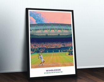 Wimbledon Tennis Old Travel Poster reproduction