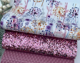 Faux leather sheets, Floral print, Chunky glitter, DIY faux leather, Hair bows,