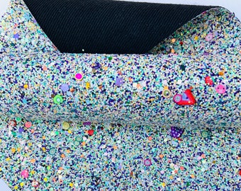 Glitter fabric,Fruit and Flower, Silver glitter sheets, DIY hairbows, Chunky glitter, Craft supplies, Hair bows, Floral print