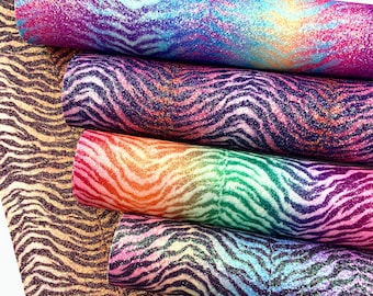 Faux leather sheet, Tiger print, Craft supplies DIY hair bows, Printed faux leather, Rainbow faux leather, Diger design