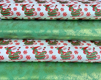 Christmas faux leather sheets. Glitter fabric.Santa clause fabric,  Earrings DIY, Leather hairbows. Printed faux leather. Leather pieces.