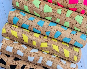 Cork Faux leather sheets. Cork fabric. DIY hair bow. Black cork fabric sheet. Canvas sheets. Faux leather. Leather hair bow.
