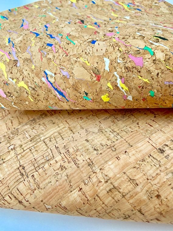 Cork fabric sheets. Cork fabric. Natural cork sheets, Earring craft supplies cork design DIY leather wood, Colored wood leather
