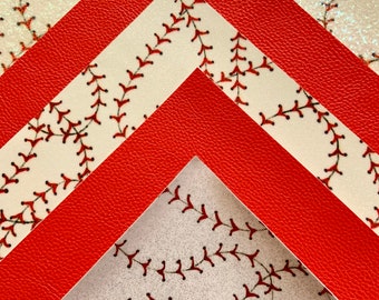 Glitter Faux Leather Sheets. Baseball print.Leather sheets.Glitter fabric.Leather bow.Glitter leather.Faux leather fabric. Baseball leather.
