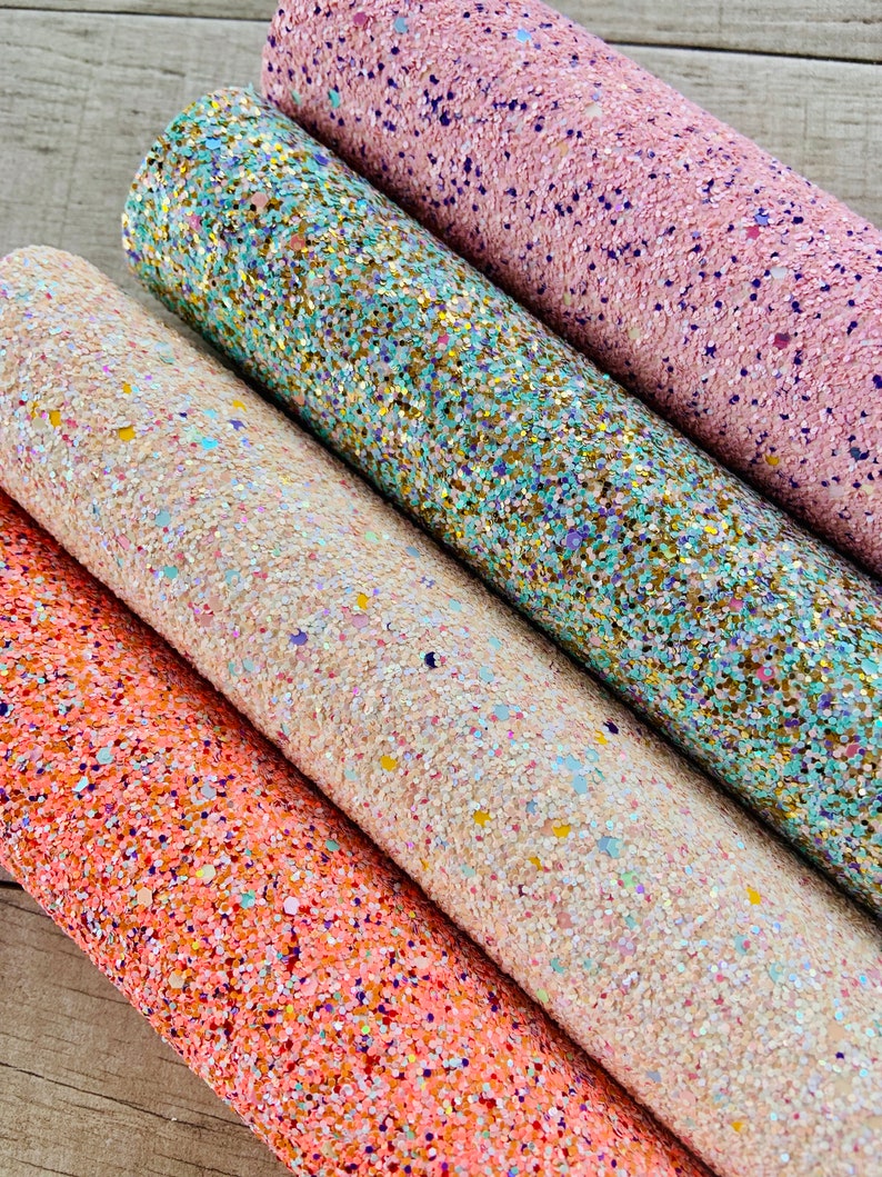 Glitter Faux Leather Sheets Chunky Glitter Fabric. Leather Etsy