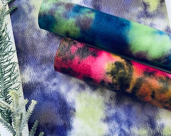 Faux leather sheets, Tie dye print, Leather sheets, DIY bows, Girls har bow, Leather earrings, Printed faux leather,