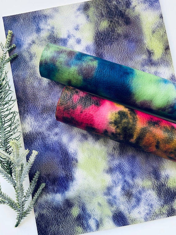 Faux leather sheets, Tie dye print, Leather sheets, DIY bows, Girls har bow, Leather earrings, Printed faux leather,