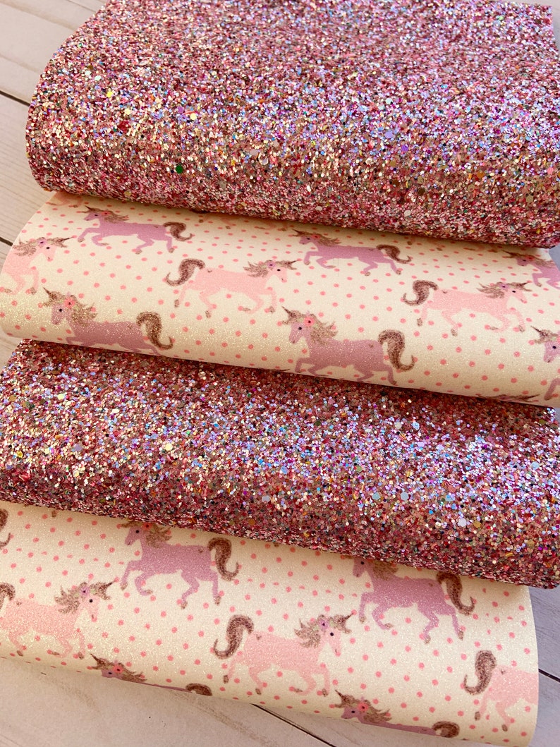 Glitter Fabric Sheets. Unicorn Print Canvas Fabric. Printed Etsy