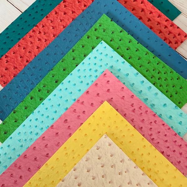 Ostrich faux leather sheets. Texture faux leather. Leather hairbows. Leather earrings. Faux leather fabric. DIY leather. Ostrich print.