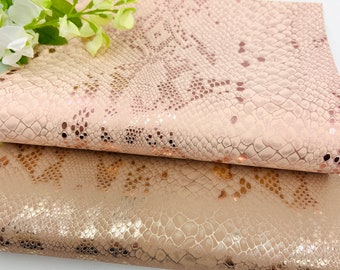 Láminas de piel sintética, piel sintética con estampado de serpiente, láminas de piel sintética rosa, piel sintética DIY, piel sintética con estampado de serpiente, lazos para el pelo DIY