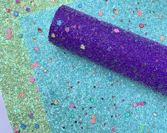 Glitter fabric, Fruits and flowers, DIY hair bows, Chunky glitter sheets, Craft Supplies. Canvas sheets. Hair bow