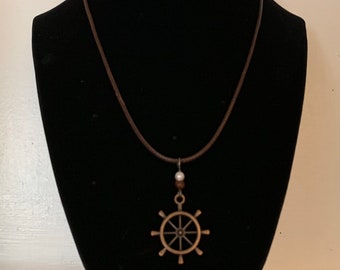Ship Wheel Pendant Necklace