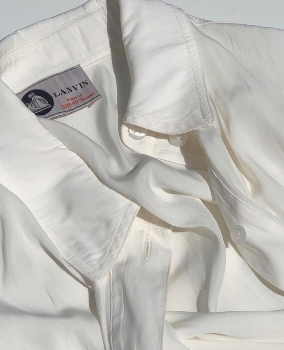 Vintage Lanvin Designer Classic White Button up Blouse | Etsy