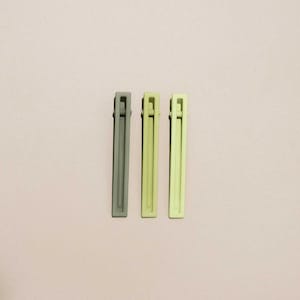 Yarrow In Spring - Green Brown Hair Clips
