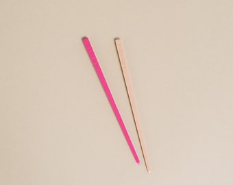 Palillos para el cabello - Fruta del dragón rosa fuerte y rosa