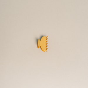 May include: A small, yellow plastic hair clip with a comb-like design on one side.