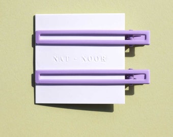 Leia - Lilac Purple Metal Hair Clips 2 pk