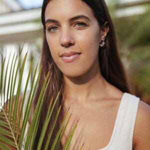 Mali Ivory and Black Tortoise Small Hoop Earrings image 3