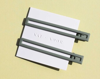 Leia - Sage Green Metal Hair Clips 2 pk