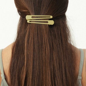 Triangle Olive Green Hair Clip 2 pk image 2