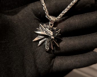 Witcher Medallion Necklace: School of the Wolf Pendant, Geralt Inspired, Witcher Jewelry, Monster Hunter Gift
