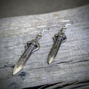 Ancient Relic Blade Earrings - Warrior Wear, Blade Earrings, Sword Earrings, Bronze Steel, Gaming, Renfaire, Fantasy, Medieval Jewellery