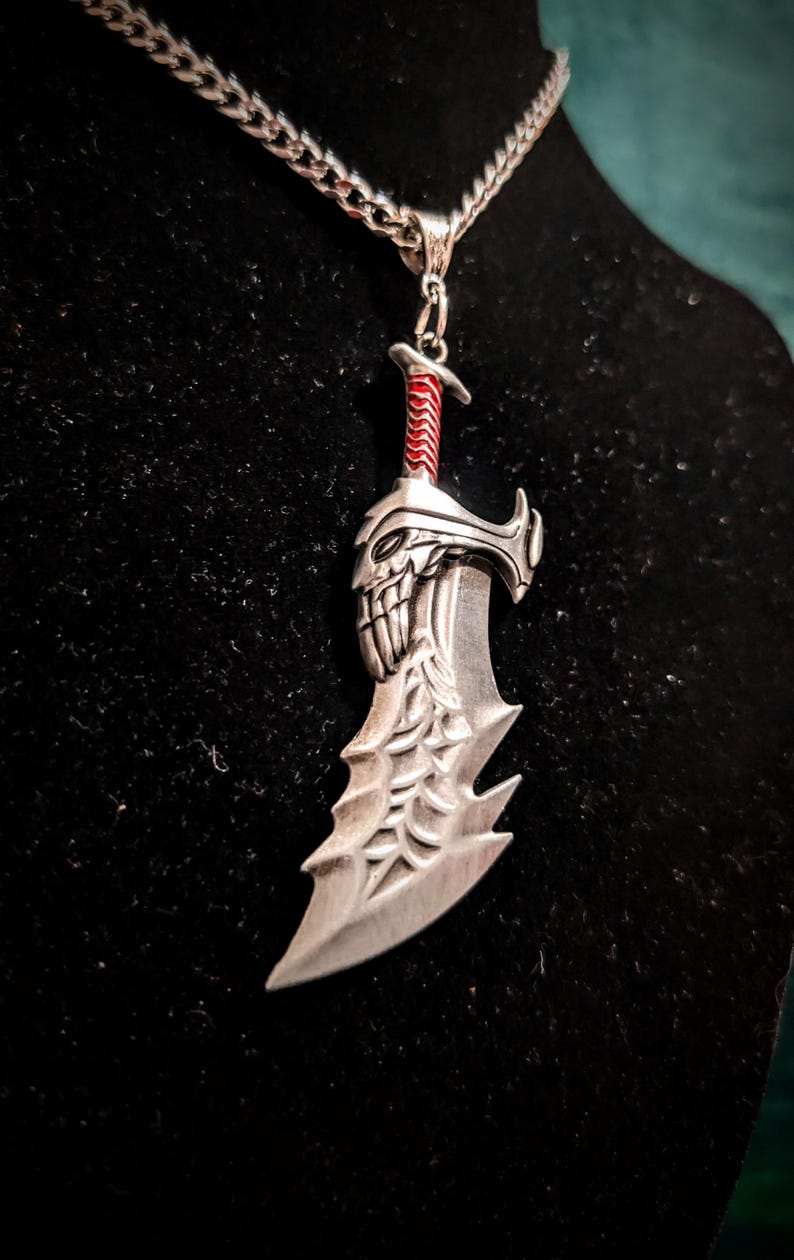 Blade of Chaos Necklace - Kratos, God of War, GoW, Sword, Fantasy, Gaming, Berserker, RPG image 2