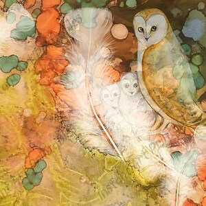 Original Bird Collage Created with Alcohol Ink, Rubberstamps, and Digital images. you will receive three Downloads in Standard Sizes.