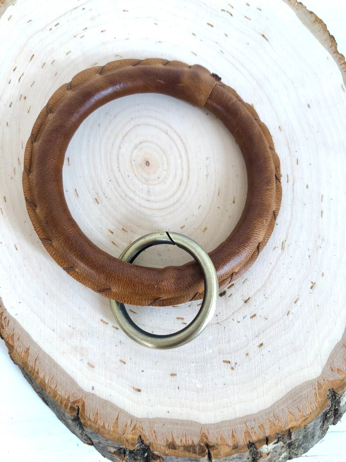 Leather Key Ring Bracelet Etsy