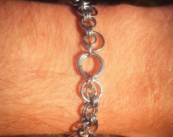 Silver Moon Chain Jewelry-Lunar Style Bracelet-Silver Colored Steel Choker Necklace-Lunar Inspired Matching Handmade Jewelry-Get Yours Now!